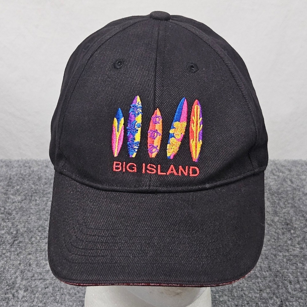Big Island Surfboard Hawaii Hat Black Cap Surf Skater Resortwear‎ Beach Travel